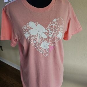 Adidas Women's Fun Heart T-Shirt Pink Small